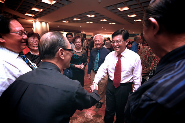 Education Minister Heng Swee Keat mingled with pioneer educators during “recess time”.