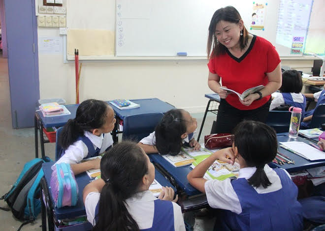 Mrs Joy Zhang and her students at CHIJ Kellock.